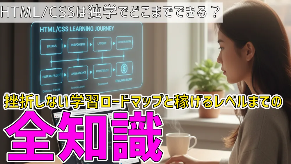 HTML/CSSは独学でどこまでできる?挫折しない学習ロードマップと稼げるレベルまでの全知識