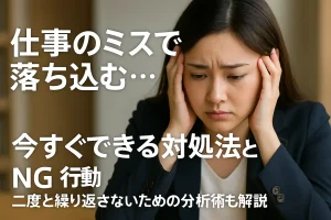 仕事のミスで落ち込む...今すぐできる対処法とNG行動。二度と繰り返さないための分析術も解説